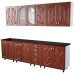 Bucatarie Zebra 260 cm din MDF Cedru frunza cu blat termoizolant negru